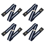 Fashion Adjustable Stretch No Buckle Waistband, Blue White Stripes