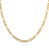 18K Real Gold Plated Figaro Chain Necklace for Men and Women