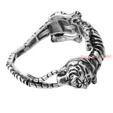 71g High Casting Silver Stainless Steel Bracelet Gothic Tiger Chain
