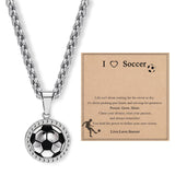 Soccer Necklace for Boys, Stainless Steel Sport Jewelry