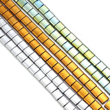 Hematite Flat Square Beads 2 Holes Spacer Stones for DIY Bracelet