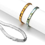 Hematite Flat Square Beads 2 Holes Spacer Stones for DIY Bracelet