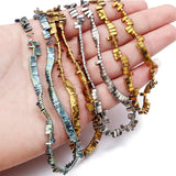 Hematite Flat Square Beads 2 Holes Spacer Stones for DIY Bracelet