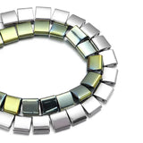 Hematite Flat Square Beads 2 Holes Spacer Stones for DIY Bracelet