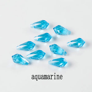 Faceted Glass Teardrop Beads Crystal for DIY Earrings Necklace - 72/84PCS