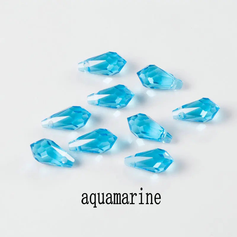 Faceted Glass Teardrop Beads Crystal for DIY Earrings Necklace - 72/84PCS