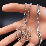 FORNEUS Stainless Steel Necklaces Women Silver Round Necklace
