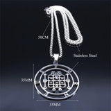 FORNEUS Stainless Steel Necklaces Women Silver Round Necklace