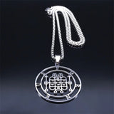 FORNEUS Stainless Steel Necklaces Women Silver Round Necklace