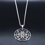 FORNEUS Stainless Steel Necklaces Women Silver Round Necklace