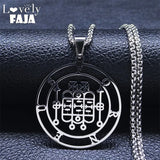 FORNEUS Stainless Steel Necklaces Women Silver Round Necklace
