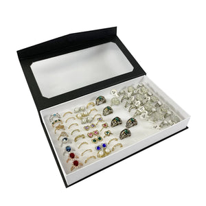 72-Digit Ring Earring Display Box Transparent Dustproof Jewelry Box