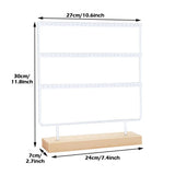 3 Tier Earring Display Rack with Wooden Base