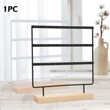 3 Tier Earring Display Rack with Wooden Base
