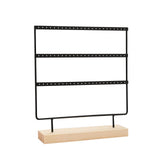 3 Tier Earring Display Rack with Wooden Base