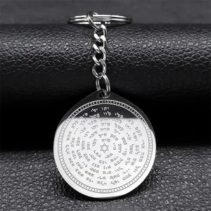 God Keychain Stainless Steel Jewish Star of David Key Ring