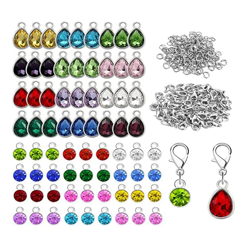 72 Pcs Birthstone Charms Pendants Jewelry Making Kit