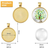 72 Pcs Sublimation Pendant Trays Set, 36 Round Bezel Blanks, 36 Glass Cabochons