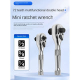 72 Teeth Ratchet Socket Wrench Mini 3/8Inch 1/2Inch Double Ended Wrench
