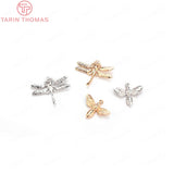 6PCS 24K Plated Dragonfly & Bee Charms Pendants DIY Jewelry Findings Earrings