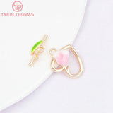 24K Brass Flower Drip Oil Toggle Clasps for Diy Jewelry Making