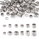 72Pcs 12 Style Stainless Steel Beads Large Hole Spacer Beads for Jewelry Making