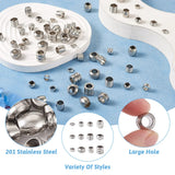 72Pcs 12 Style Stainless Steel Beads Large Hole Spacer Beads for Jewelry Making