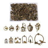 72pcs Tibetan Style Pendants, Antique Bronze, 6pcs/style