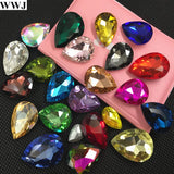 72Pcs 18x25mm Teardrop Glass Crystal Fancy Stone for Jewelry Making