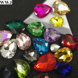 72Pcs 18x25mm Teardrop Glass Crystal Fancy Stone for Jewelry Making