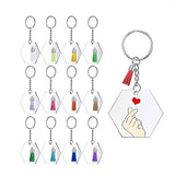 72Pcs Hexagon Keychain Blanks Charms and Tassel Pendants