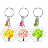 72Pcs Hexagon Keychain Blanks Charms and Tassel Pendants