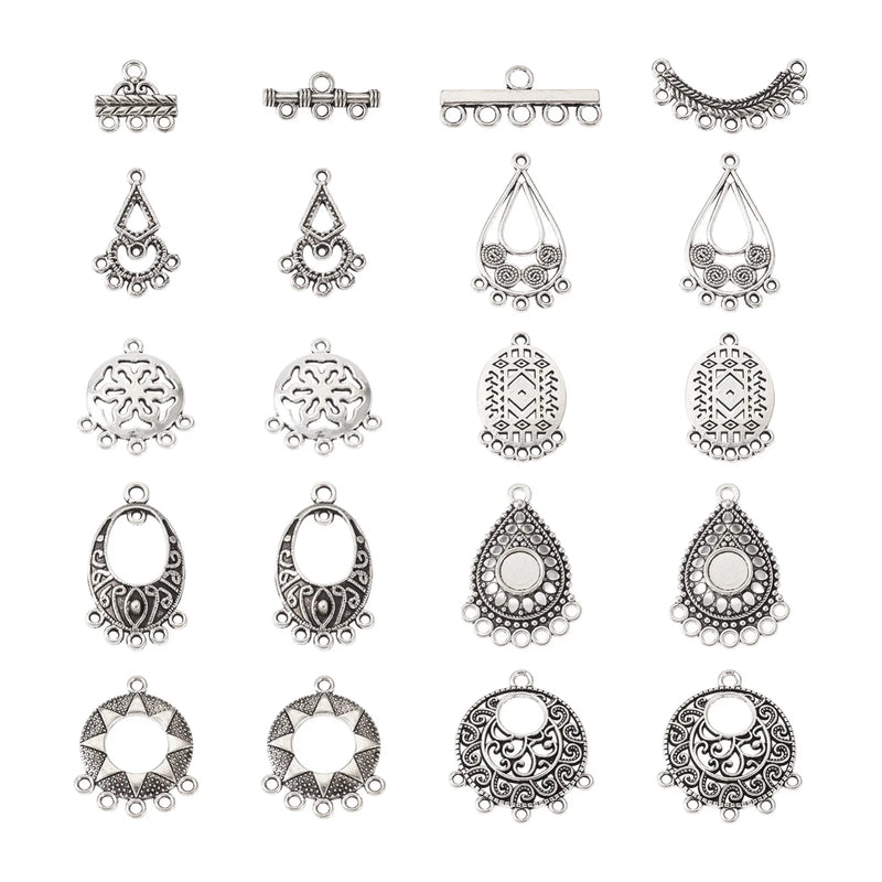 72Pcs Tibetan Style Chandelier Charms for DIY Jewelry Making