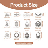 72Pcs Tibetan Style Chandelier Charms for DIY Jewelry Making