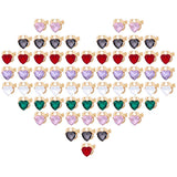 72Pcs Bling Love Heart Rhinestone Charms Crystal Pendant Set