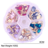 72Pcs Bling Love Heart Rhinestone Charms Crystal Pendant Set