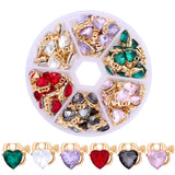 72Pcs Bling Love Heart Rhinestone Charms Crystal Pendant Set
