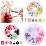 72Pcs Colorful Enamel Round Flowers Yin Yang Charms DIY Jewelry Making