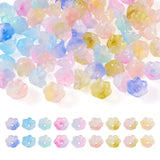 72Pcs Lampwork Bead Caps Gradient Flower Spacer Beads For Jewelry Making