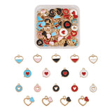 72Pcs Heart Charms Pendant For DIY Jewelry Making