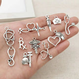 72Pcs Doctor Nurse Charms for DIY Necklace Bracelet Jewelry Making