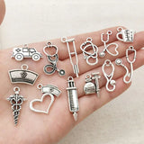 72Pcs Doctor Nurse Charms for DIY Necklace Bracelet Jewelry Making