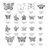 72Pcs Tibetan Charms Hollow Butterfly Antique Silver Pendants for Jewelry Making