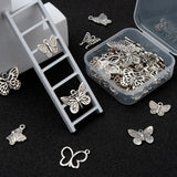 72Pcs Tibetan Charms Hollow Butterfly Antique Silver Pendants for Jewelry Making