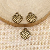 72pcs Antique Bronze Peach Heart Charms for DIY Jewelry Making