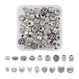 72pcs Tibetan Style Antique Bead Alloy European Beads for DIY Jewelry Making