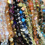 72pcs 4x8mm Crystal Glass Electroplating Beads for Jewelry Making