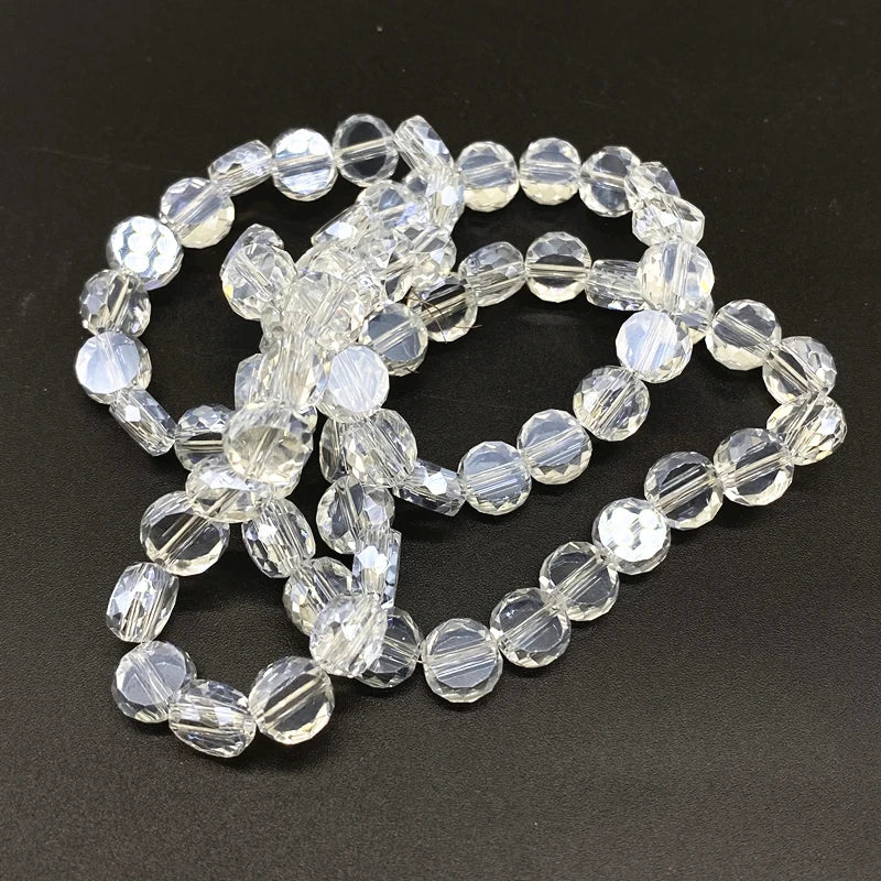 72pcs 4x8mm Faceted Crystal Glass Beads for Jewelry Making