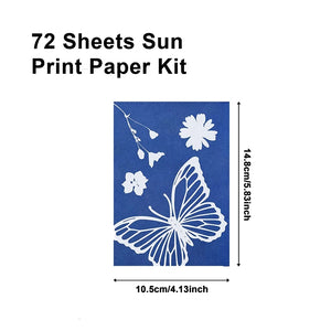73 Pcs Sun Print Paper Cyanotype Kit Sensitivity Nature Printing Paper