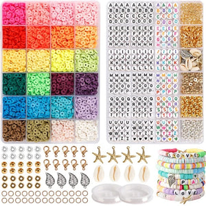 Polymer Clay Beads Set Colorful for Boho Bracelet DIY
